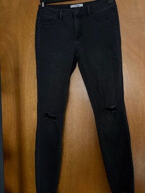 refuge Black Ripped Skinny Jeans with Raw Hem